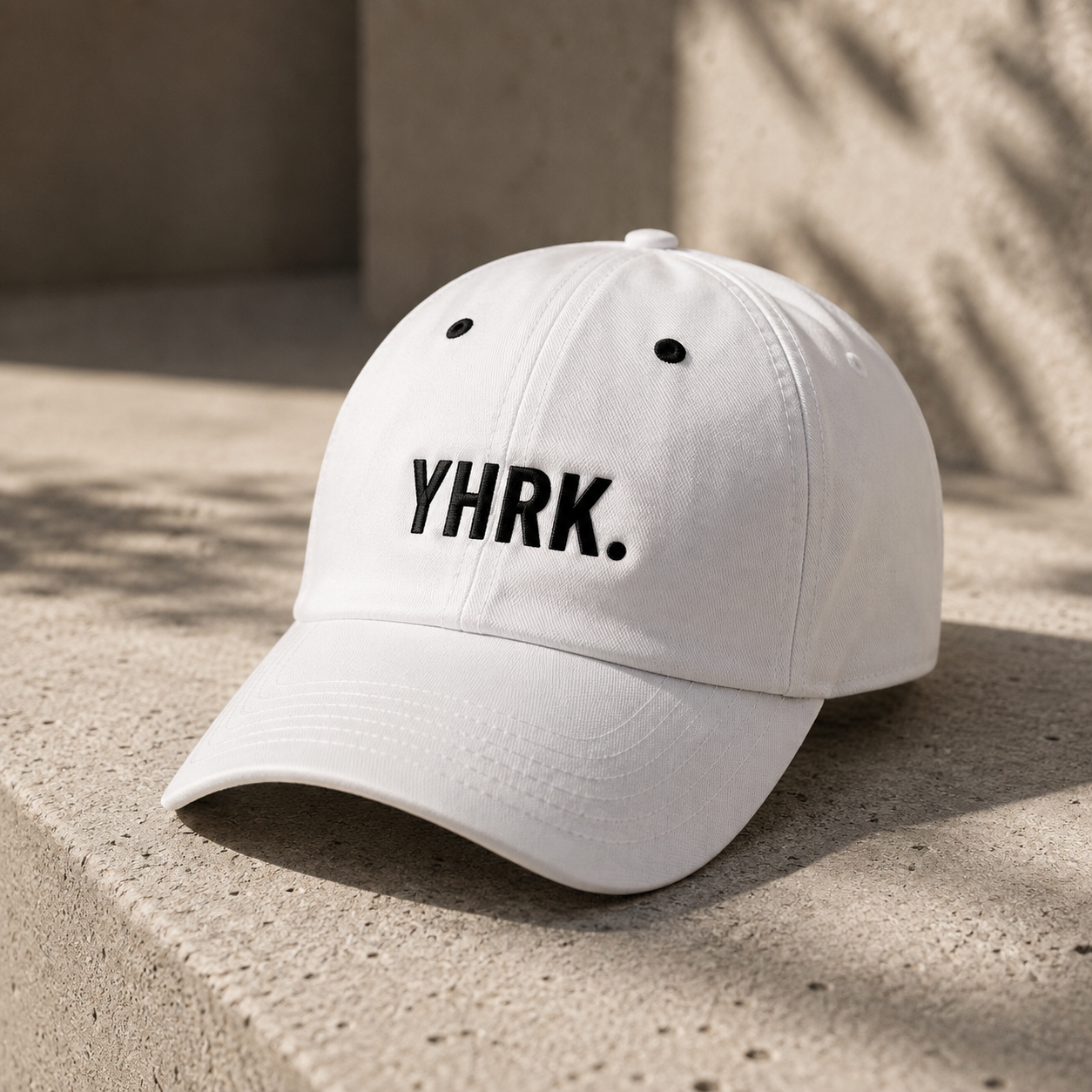 Youth Baseball Cap — Embroidered "YHRK." Minimal Logo Hat for Kids