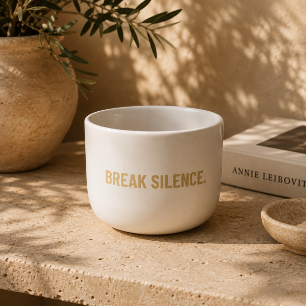 Break Silence Ceramic Latte Mug