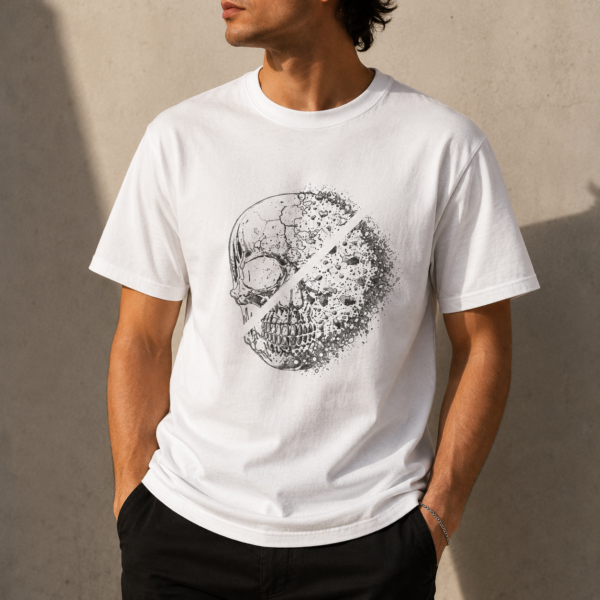 Skull Split Graphic Tee – “Truth Is Power” Statement T-Shirt