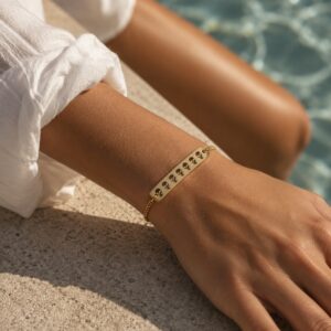 Adjustable Engraved Bar Bracelet — Personalized Name or Initials, Gold & Silver