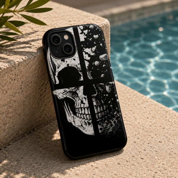 Skull Split Black Magnetic Impact Phone Case