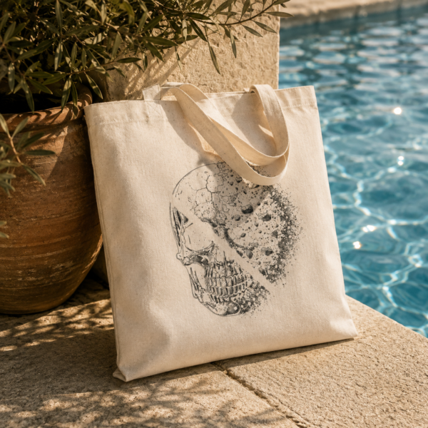 Skull Blossom Tote Bag