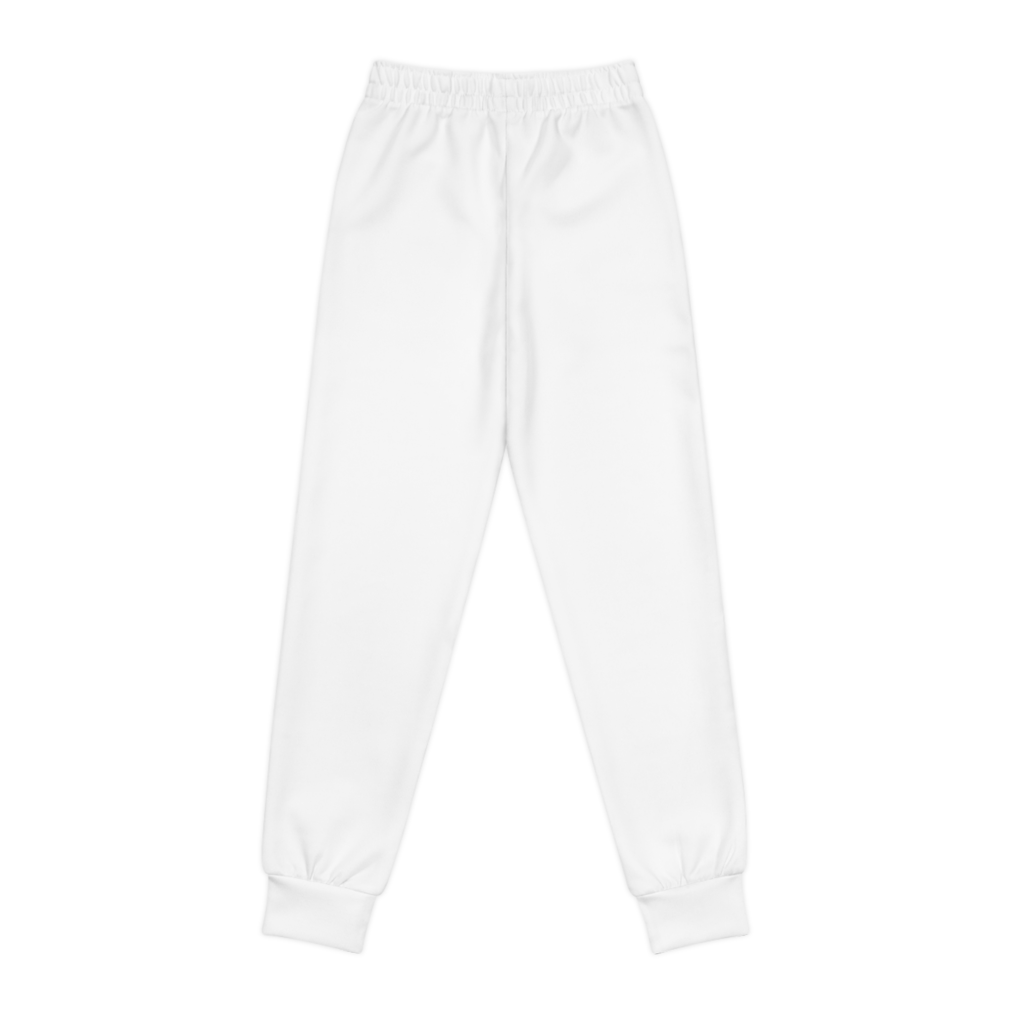 Youth Joggers — Minimal White Kids Sweatpants with Tiny 'THRL.' Logo - Image 3