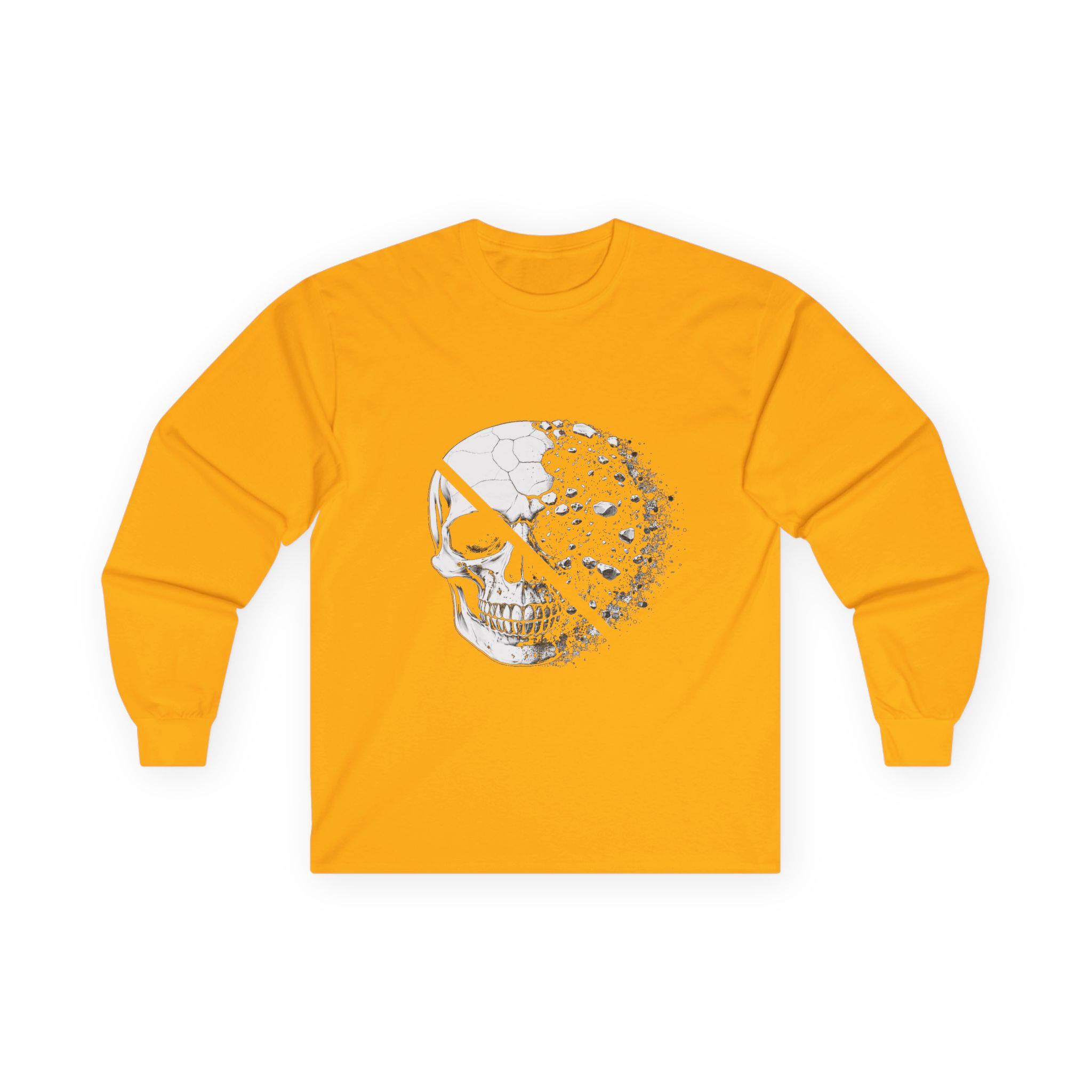 Skull Moon Long Sleeve Tee — Split Skull & Floral Moon Graphic - Image 14
