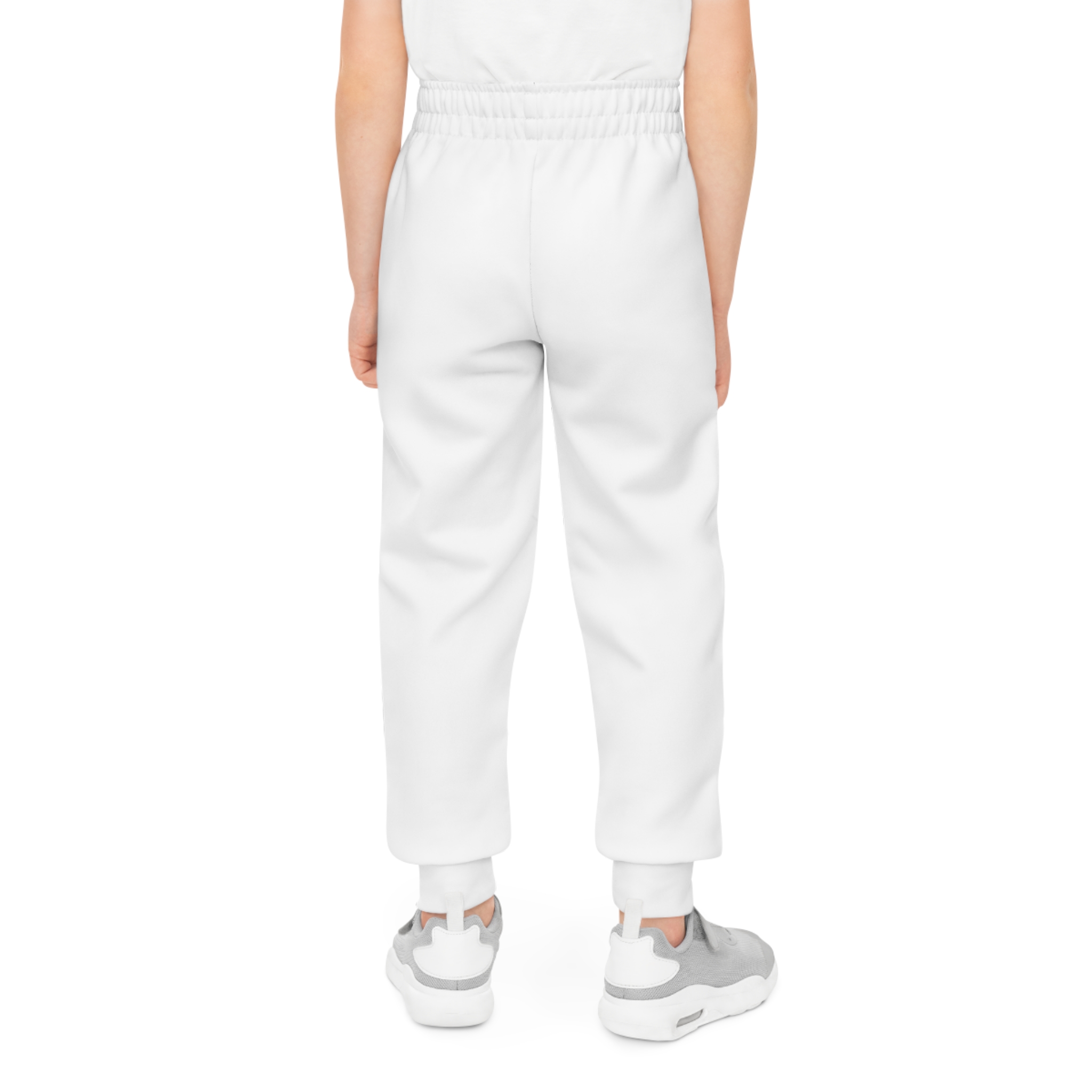 Youth Joggers — Minimal White Kids Sweatpants with Tiny 'THRL.' Logo - Image 5