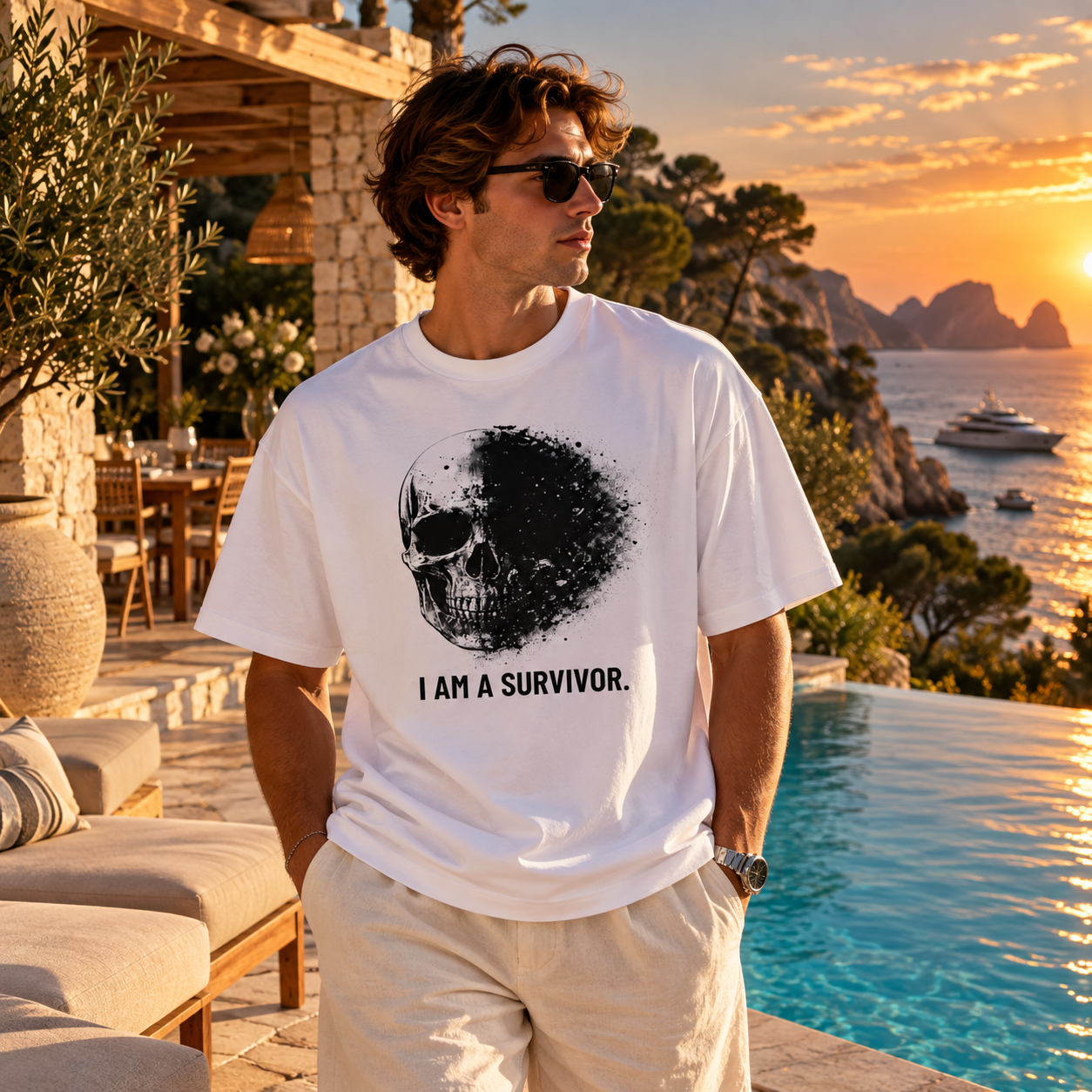 I AM A SURVIVOR. / SKULL_FRACTURE_4_5000x5000 - T-shirt oversize
