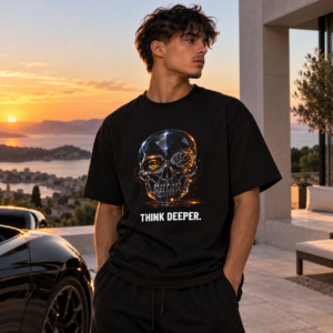THINK DEEPER. / SKULL_LVL5_5000x5000mod - T-shirt oversize