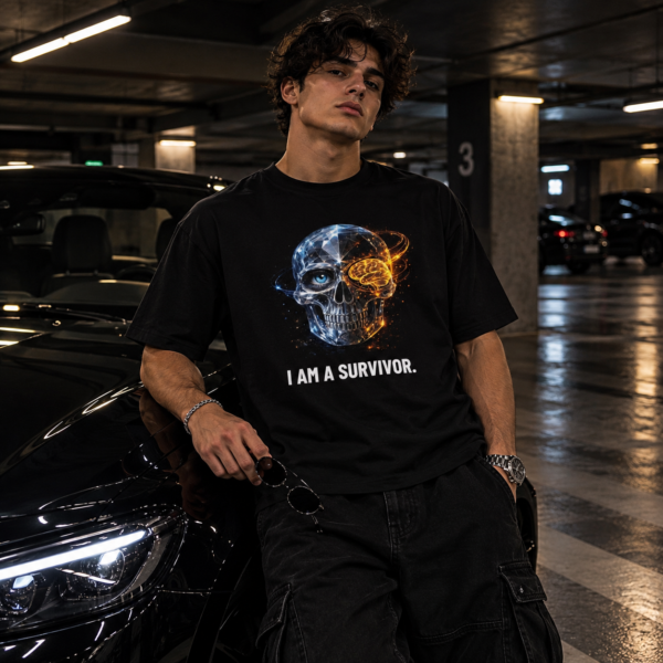 I AM A SURVIVOR. / SKULL_LVL6_5000x5000modv3 – T-shirt oversize